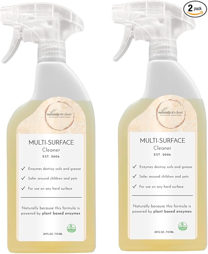 naturally it's clean Multi-Surface Cleaner Ready To Use Spray| 24 Oz Spray Bottle | 2- Pack