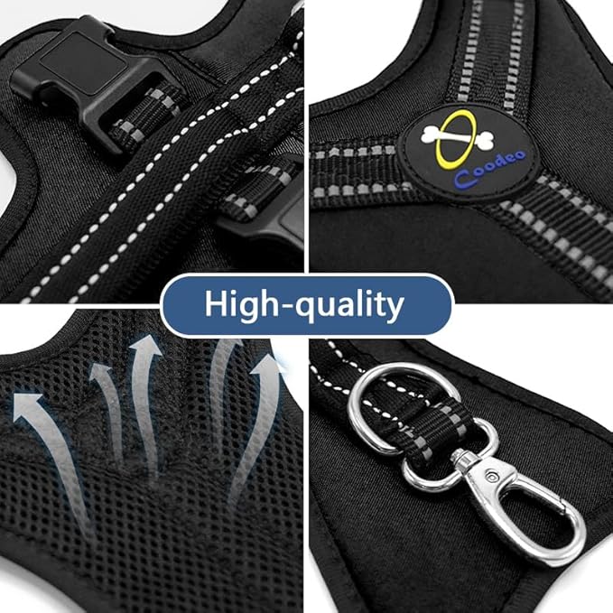 Coodeo Dog Lift Harness, Support & Recovery Sling, Pet Rehabilitation Lifts Vest Adjustable Breathable Straps for Old, Disabled, Joint Injuries, Arthritis, Paralysis Dogs Walk (Black,M)