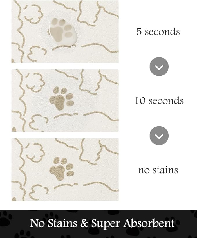 Pet Feeding Mat-Absorbent Dog Mat for Food and Water Bowl-No Stains Quick Dry Water Dispenser Mat-Dog Accessories Pet Supplies-Bowl for Messy Drinkers(FRAMEDOGS,16"x24"