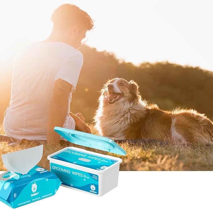 Natural Pet Grooming Wipes, 100 Fresh Counts, Extra Moist & Thick for Dogs & Cats, Puppies & Kittens