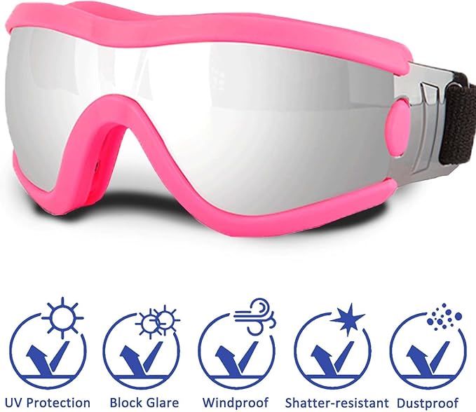 Medium Dog Sunglasses with Adjustable Strap UV Protection, Winproof Puppy Sunglasses, Suitable for Dogs Eyes Protection,Soft Dog Goggles