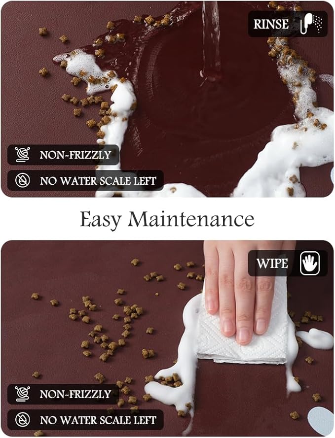 Pet Feeding Mat-Absorbent Dog Mat for Food and Water Bowl-No Stains Quick Dry Water Dispenser Mat-Dog Accessories Pet Supplies-Bowl for Messy Drinkers(RED,23"x34"