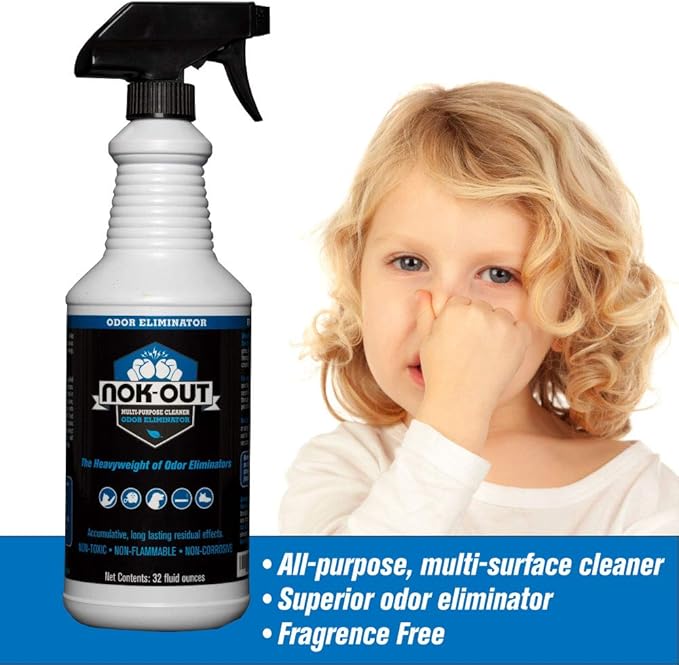 NOK OUT Odor Remover, Pet Deodorizer and Cleaning Spray, Made in the USA, 32 Fluid Ounce Spray
