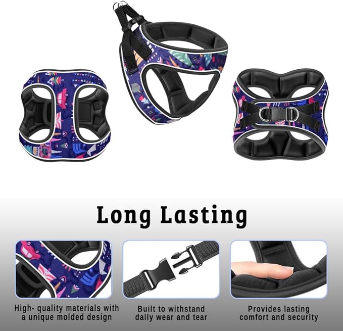 Comfort Fit Dog Harness Soft Padded No Pull Harness with Adjustable Buckles for Small Medium Large Dogs Step in Pet Vest with Easy Control Handle for Walking Jogging Running Training Dogs & Puppies