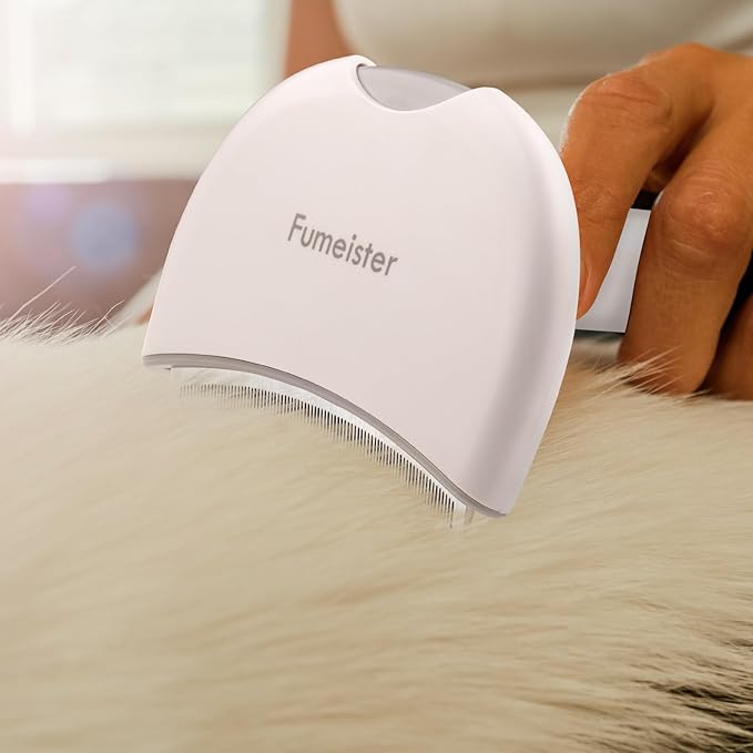 Pet Undercoat Deshedding Tool for Dogs - Wide Curved Undercoat Brush for Effortless Pet Deshedding, Loose Hair Remover for Dogs & Cats (White)