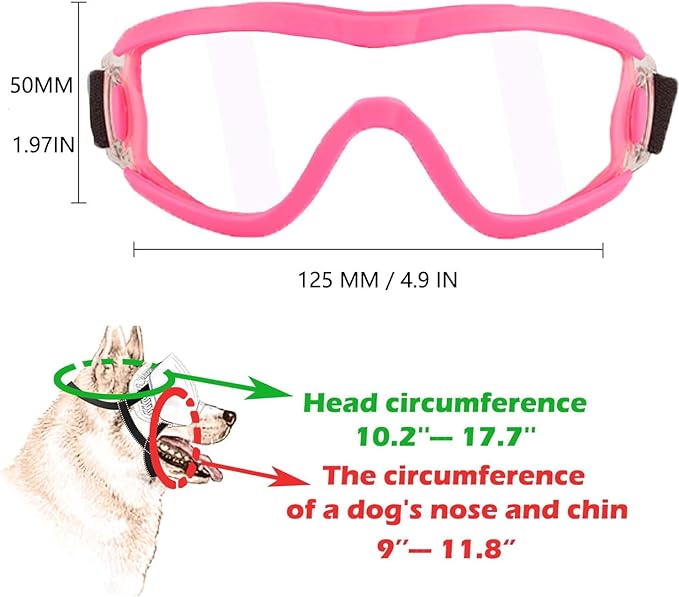 Medium Dog Sunglasses with Adjustable Strap UV Protection, Winproof Puppy Sunglasses, Suitable for Dogs Eyes Protection,Soft Dog Goggles