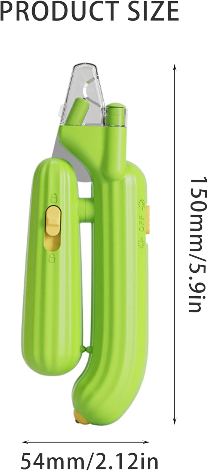 Cactus Shaped Cat Nail Clippers - Durable, Ergonomic Pet Grooming Tool for Cats & Kittens - Safe, Sharp, and Comfortable Claw Trimmer(Green)