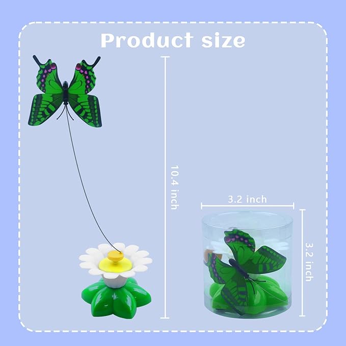 Yisquar Electric Bird & Butterfly Teasing Cat Toy 2PCS Interactive Bird Toy for Cats Interactive Cat Toys Automatic Electric Butterfly 360ยฐRotating Kitten Toys Fun Flying Birds Cats Play Chase