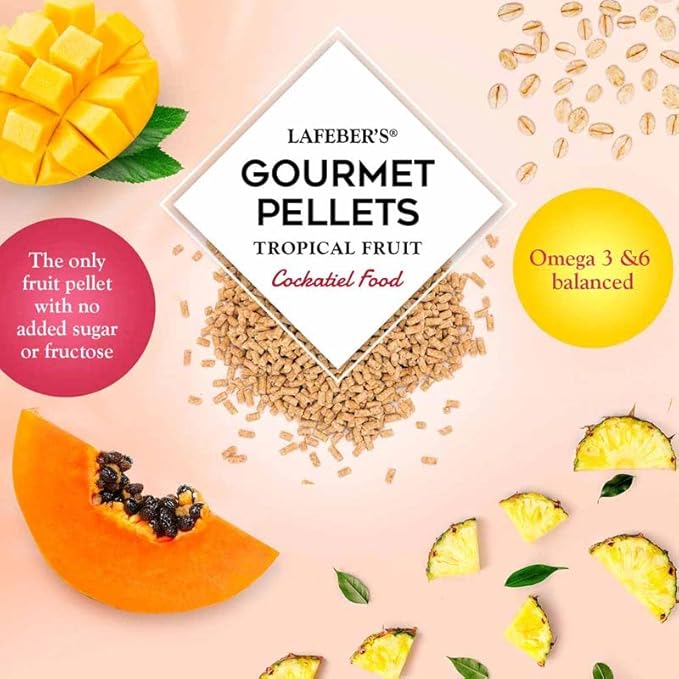 LAFEBER'S Cockatiel Pellets (1.25 lb (Pack of 2), Tropical Fruit Pellets)