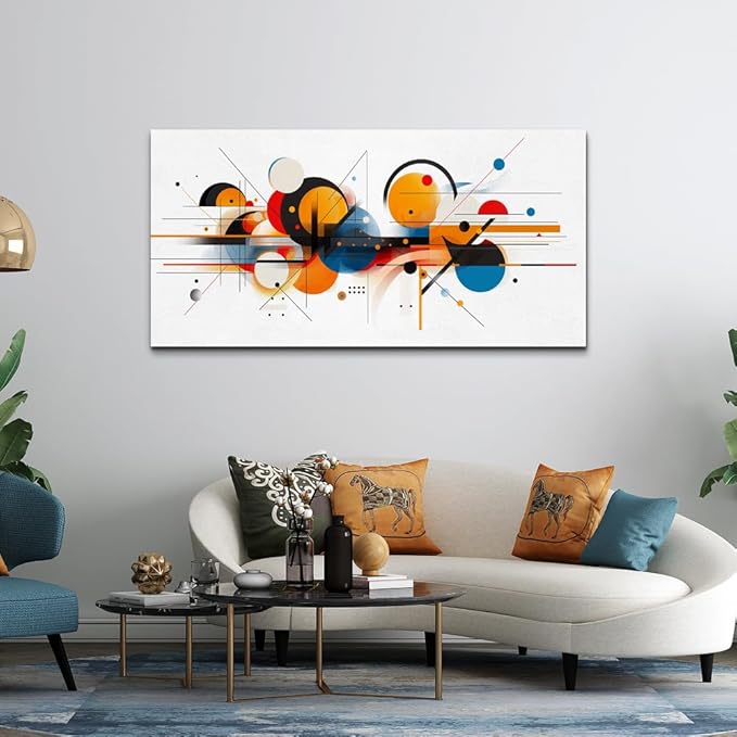 hyidecorart Large Wall Decorations For Living Room Wall Art For Bedroom Line Color Block Abstract Pictures Artwork Hang Pictures For Office Decor Hotel Canvas Prints Art Modern Home Decorations