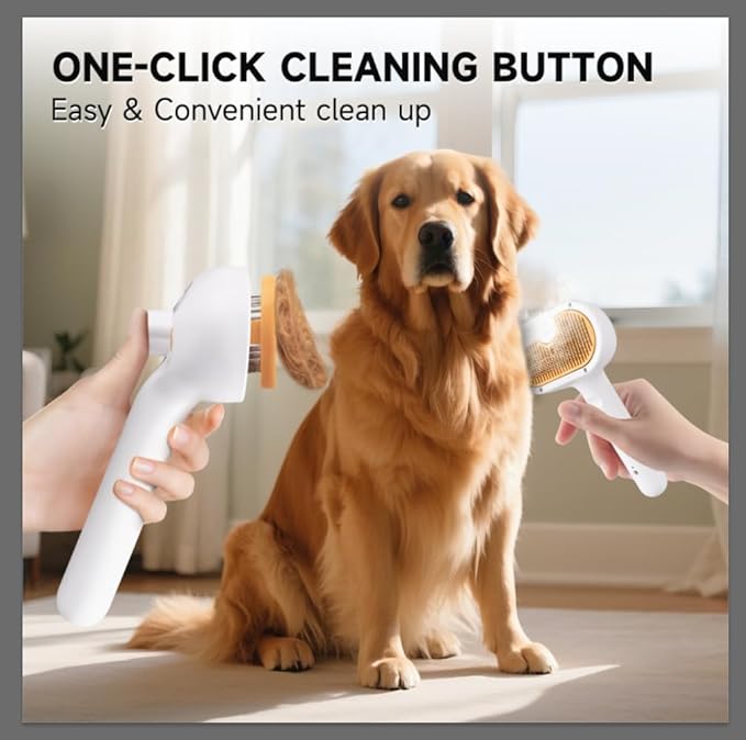 3-in-1 Pet Steam Brush Set for Dogs & Cats, Grooming Comb with Spray, Defur Tool, Water-Assisted Hair Removal, Gentle Cat & Dog Spritz Brush, Multi-Purpose Steam Grooming Kit