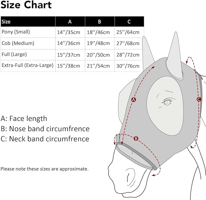 Harrison Howard Super Comfort Stretchy Fitting Horse Fly Mask with UV Protection Soft on Skin with Breathability Pastel Mix Pony