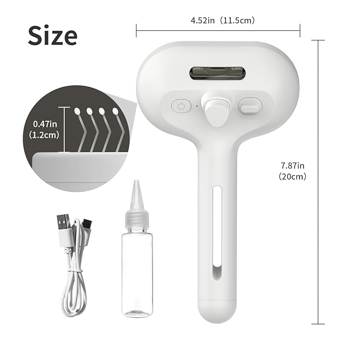 Pet Steam Brush for Dogs & Cats, 3 in 1 Self Cleaning Steam Pet Brush - Anti-Static, Grooming Tool for Long and Short Hair Pets, Removes Loose Hair and Reduces Shedding, White