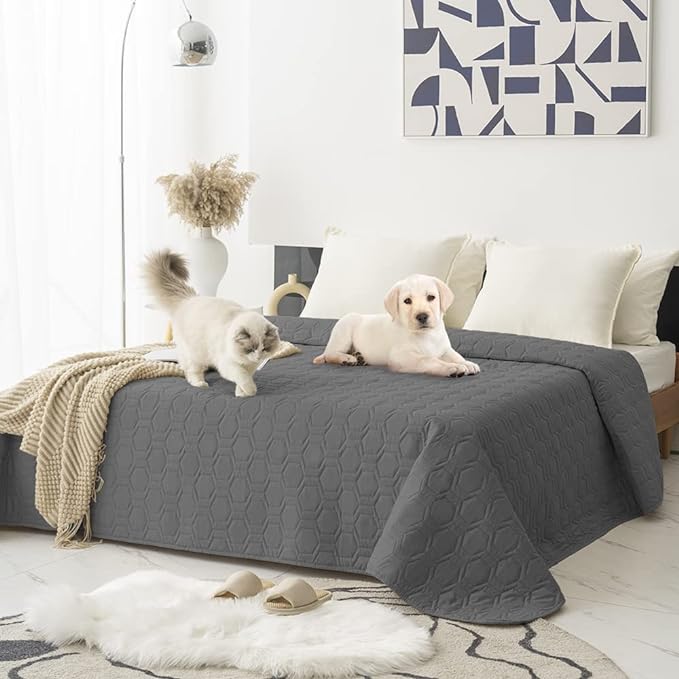 Waterproof and Non-Slip Dog Bed Cover and Pet Blanket Sofa Pet Bed Mat ,car Incontinence Mattress Protectors Furniture Couch Cover for Most Cats Dogs, Pets(40x50-Dark Grey)