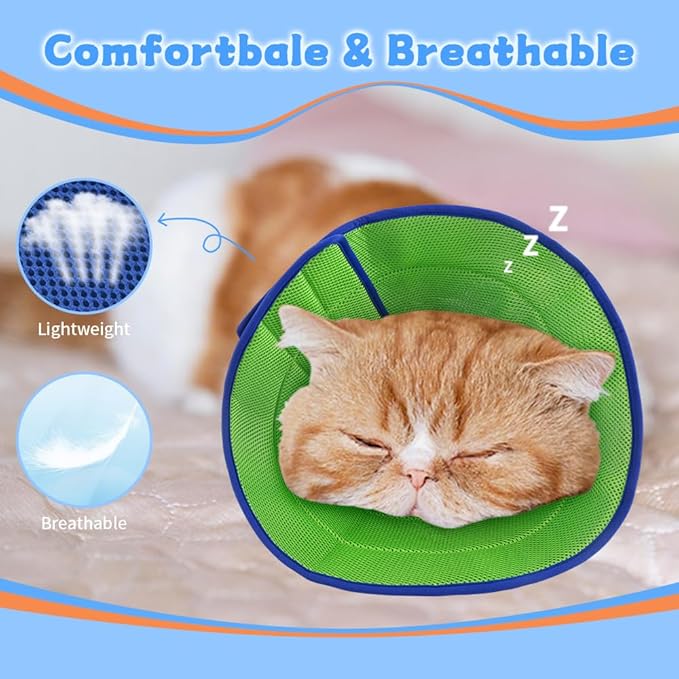 Soft Dog Cone Collar Alternative Small Dogs/Cat, E Cones for Puppy/Kitten to Stop Licking After Surgery, Neuter Recovery Ecollars of Shame Alternatives, Comfortable Paws Comfy Elizabethan Collars