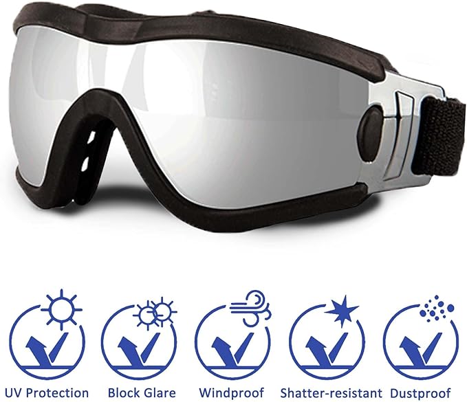 Medium Dog Sunglasses with Adjustable Strap UV Protection, Winproof Puppy Sunglasses, Suitable for Dogs Eyes Protection,Soft Dog Goggles