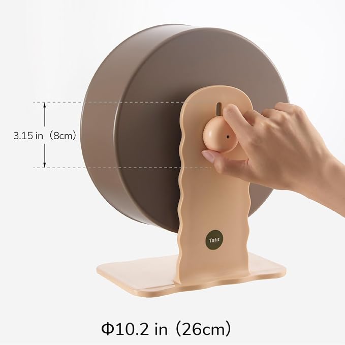 Quiet Hamster Wheel 10.2 Inch Dual-Bearings Silent Small Animals Running Exercise Wheel Height Adjustable for Syrian Hamsters, Gerbils, Rats, or Other Small Pets, Raspberry Pink