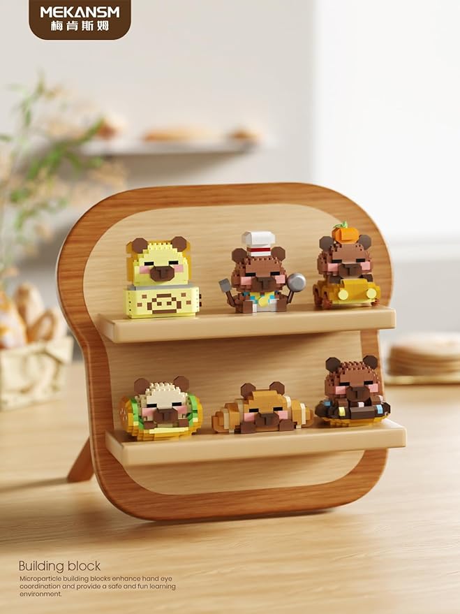 Sandwich Hot Dog Cute Capybara Baking Bread Series Mini Building Toy Kawaii Animals Set Micro Adorable Pet Buildings Small Bricks Gifts Toys
