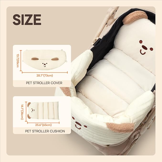 Dog Stroller Cushion & Mat, Pet Stroller Cushion for Dogs & Cats, Ideal Pet Accessories for Comfortable Rides