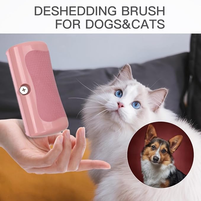MAXIMILIAN Deshedding Brush for Dogs Cats Horses Undercoat Tool for Large and Small Pets Comb Removes Loose Dirt Hair and Fur Professional Pet Groomer, Pink for Little Pony