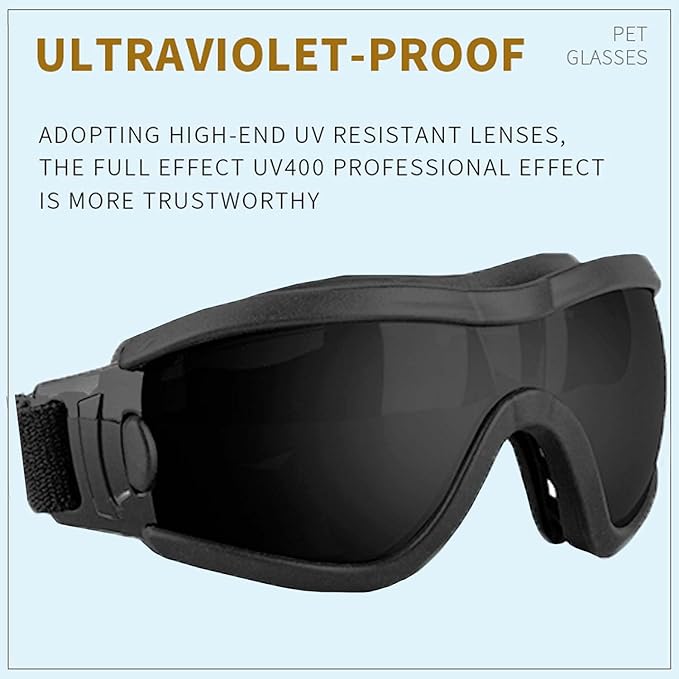Medium Dog Sunglasses with Adjustable Strap UV Protection, Winproof Puppy Sunglasses, Suitable for Dogs Eyes Protection,Soft Dog Goggles