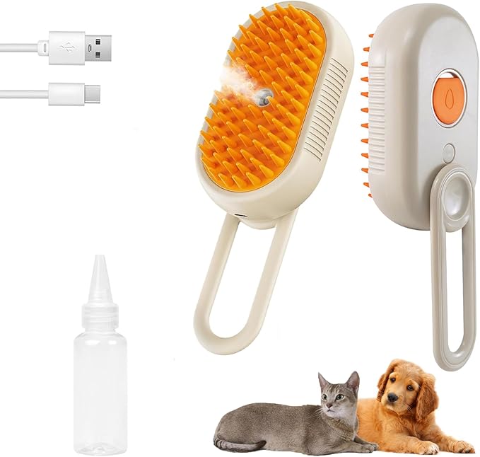 4-in-1 Cat Steam Brush for Shedding & Grooming, Spray Hair Removal Comb, Cat Brush for Massage, Pet Grooming Comb Hair Removal Tool for Cats and Dogs