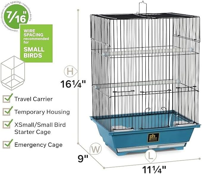 Mediterranean Mastery Bird Cage with Elegant Mediterranean-Inspired Design, Spacious Interior, Durable Construction, and Stylish Blue/Slate