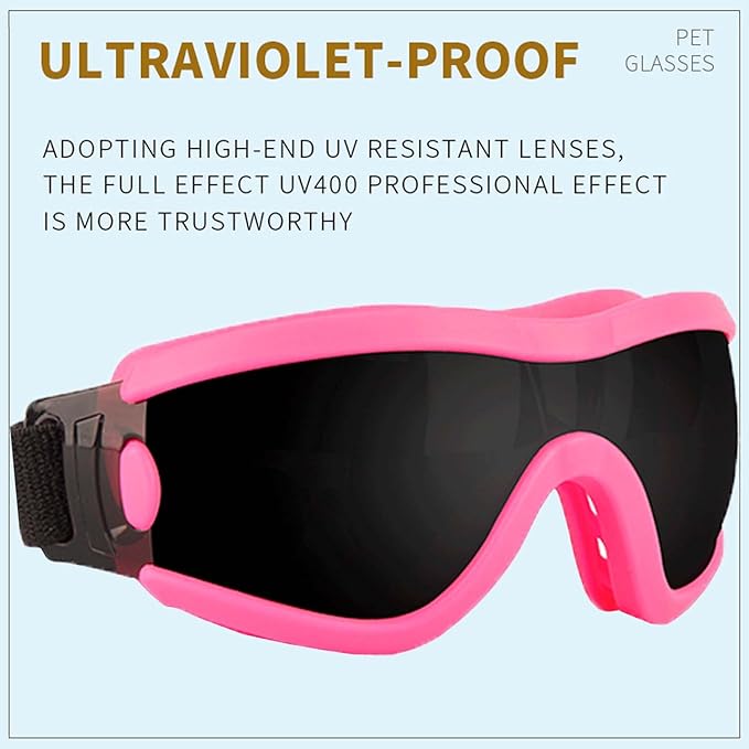 Medium Dog Sunglasses with Adjustable Strap UV Protection, Winproof Puppy Sunglasses, Suitable for Dogs Eyes Protection,Soft Dog Goggles