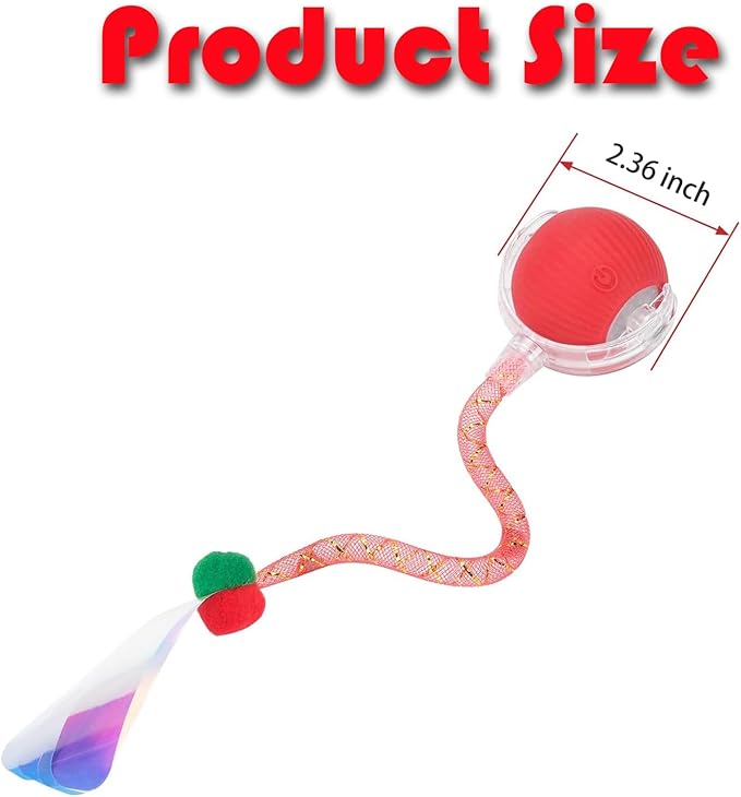 Speed 2.0 Tail Interactive Cat Toys for Indoor Cats, Chirping & Motion Activate Cat Toy, Smart Kitten Rolling Ball Moving Ball Toys, Rechargeable Dog Cat Bal l for Enrichment Exercise (Yellow)