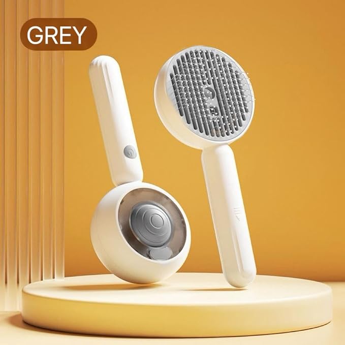 Cat steam brush for indoor cats features blue light technology,combining a dog steam brushes,ideal for the pets steam brushes for dogs and cats,and pet spray hair removal comb user GREY