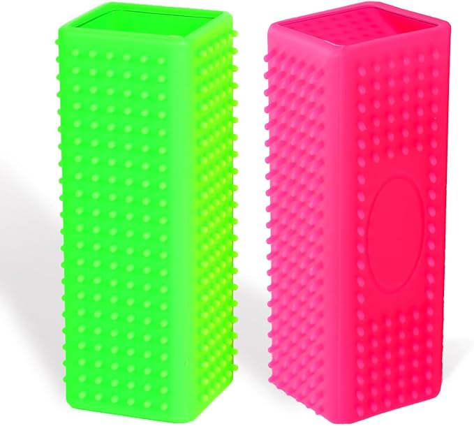 2pcs Pet Dog Cat Hair Remover, Pet Hair Removal Tool, Hollow Cleaner Brush for car,Interior, Furniture, Sofa (green and pink)