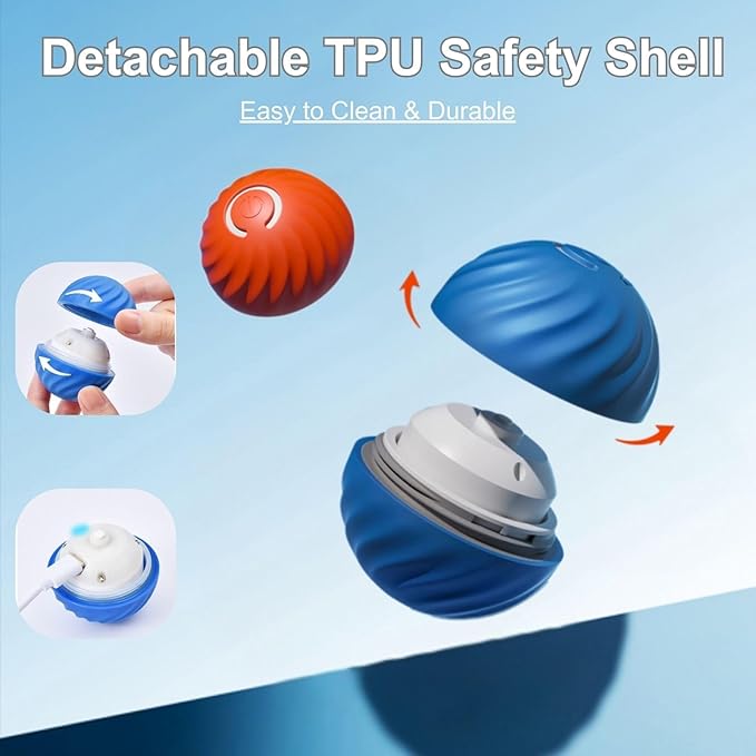 Zoomie Buddy 2.0, Zoomie Buddy for Dogs, 2 in 1 Smart Touch Interactive Dog Balls & Pet Feeder, 2.83" Diameter, Suitable for Small/Medium Dogs, with Fruit Plush Cover (2*Orange, Pineapple)