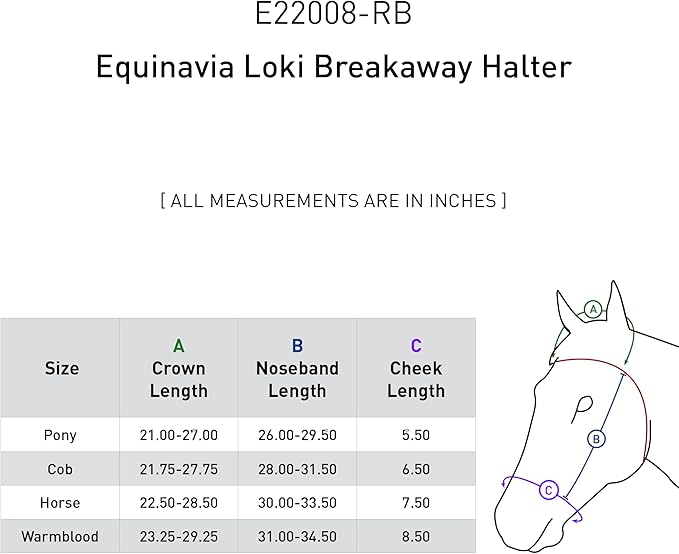 Equinavia Loki Adjustable Breakaway Horse Halter - Royal Blue - Pony