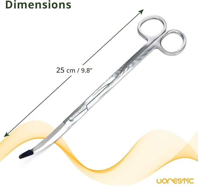 Long Aquarium Scissors for Plants 9.8 inches, Aquascaping Scissors Curved, Aquarium Plant Trimmer, Aquascape Tools, Terrarium Tools for Plants