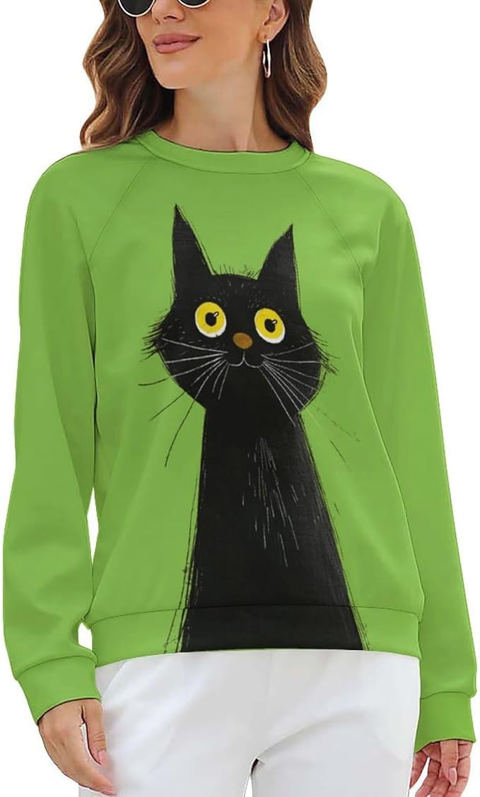 Womens Long Sleeve Tops Y2k Japanese Art Print Sweatshirts Fall Pullover for Women Crewneck Vintage Shirts Boho Tops