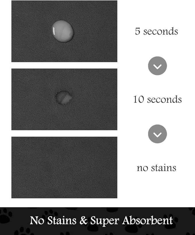 Pet Feeding Mat-Absorbent Dog Mat for Food and Water Bowl-No Stains Quick Dry Water Dispenser Mat-Dog Accessories Pet Supplies-Bowl for Messy Drinkers(Black,17"x28"