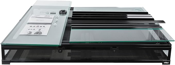 OIIBO 180 Gallon Large Reptile Terrarium, 48" x 24" x 36" Glass Reptile Tank Tall & Wide Terrarium Tank with Double Sliding Door Top Screen Ventilation Habitat