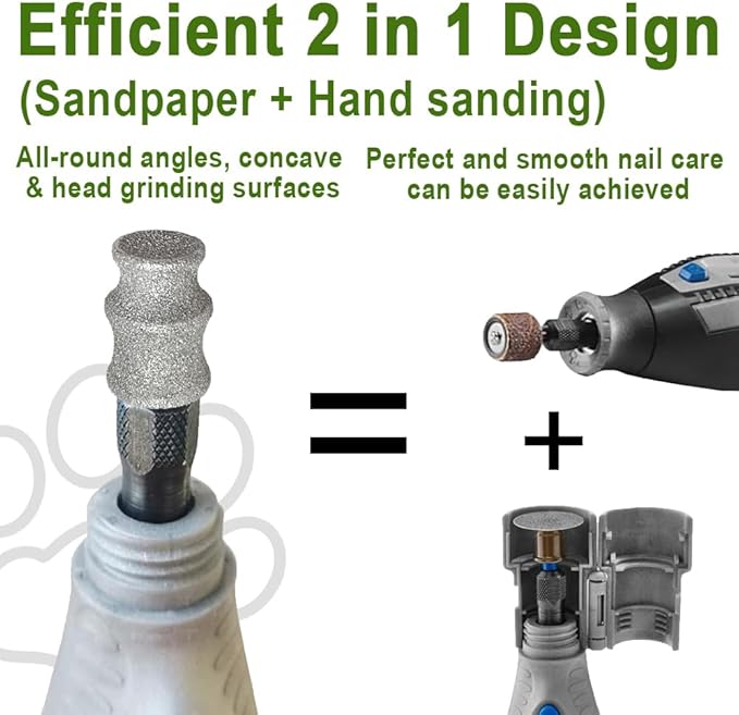 Diamond Dog Nail, 1/8'' Nail Tool for Dogs, for Animals Nail Care & Home Grinder Tools for Dogs Combo G