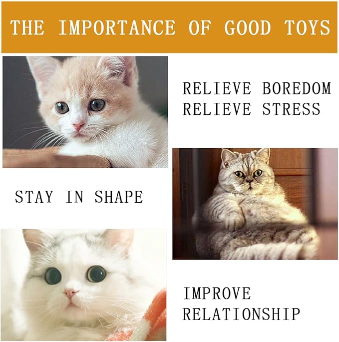 24 PCS Cat Worm Toy Replacement Teaser with Bell Refills Indoor Cat's Interactive Wand and Catch Wand Soft Squiggly Worm Teaser Refills Attachment Interactive Catch Toy Accessories (6 Color)