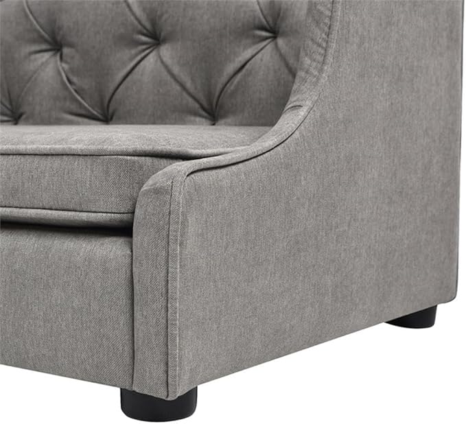 Pemberly Row 35" Tufted Wingback Pet Sofa Bed Medium Uptown Gray