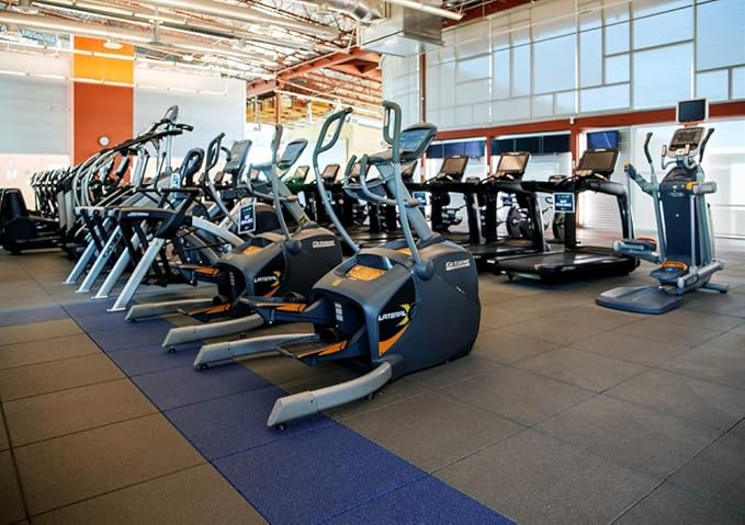 American Floor Mats - Extreme Rubber Gym Tiles - 1 Inch Thick Colorful Rubber Gym Mats - Superior Shock and Sound Absorbing - 35% Orange/Grey/White - 100 Mat Pack (Covers 400 Sq Ft)