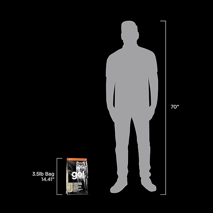 Go! Solutions Carnivore, Grain-Free, Protein Rich Dry Dog Food, Lamb and Wild Boar Recipe, 3.5 lb Bag