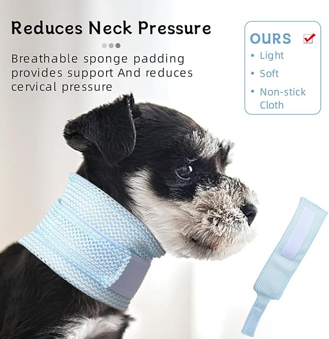 Cat Neck Brace Cover - Breathable & Adjustable Elizabethan Collar for Post-Surgery Recovery Anti-Scratch Anti-Lick Protection, Cervical Cone for Small Medium Large Dogs Puppies Kittens (Small,Pink)