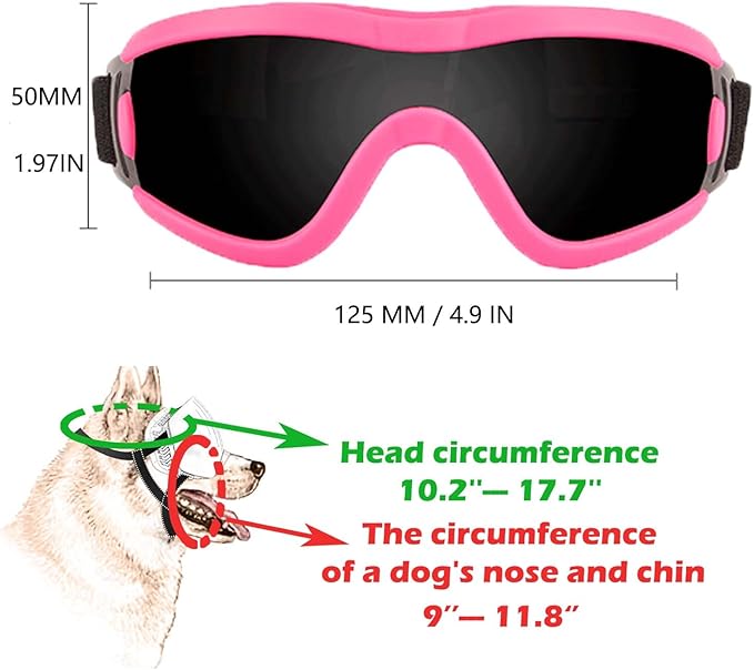 Medium Dog Sunglasses with Adjustable Strap UV Protection, Winproof Puppy Sunglasses, Suitable for Dogs Eyes Protection,Soft Dog Goggles