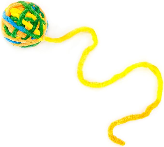 CHIWAVA 6 Pack 20" Woolen Yarn Cat Toys Ball with Bell 2" Large Indoor Cat Toy Balls Kitten Interactive Toys