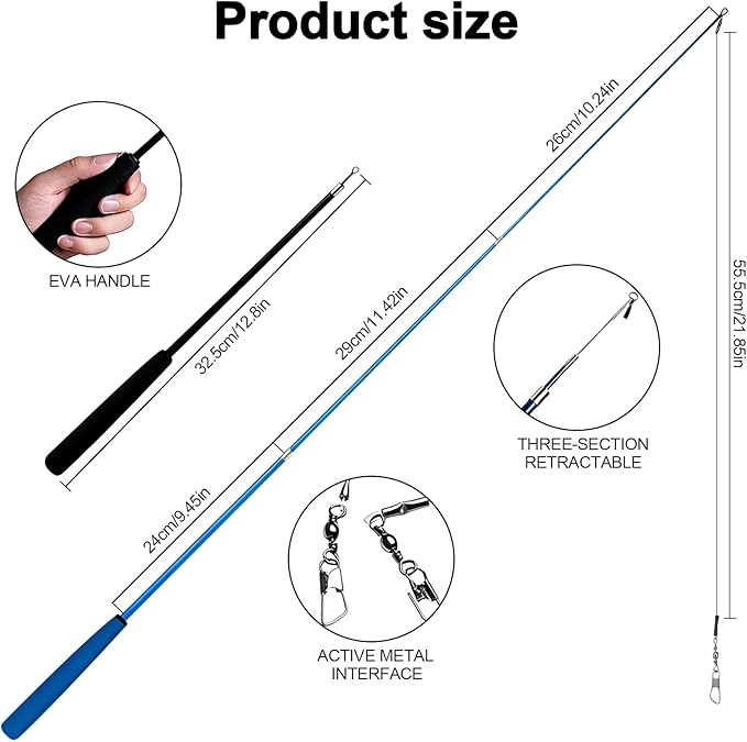 Walfront Cat Toys for Indoor Cats, 12PCS Kitten Toy Set with 2 Retractable Wands & Interactive Feather Teasers, Fun Chase and Exercise Toys to Keep Cats Active and Healthy