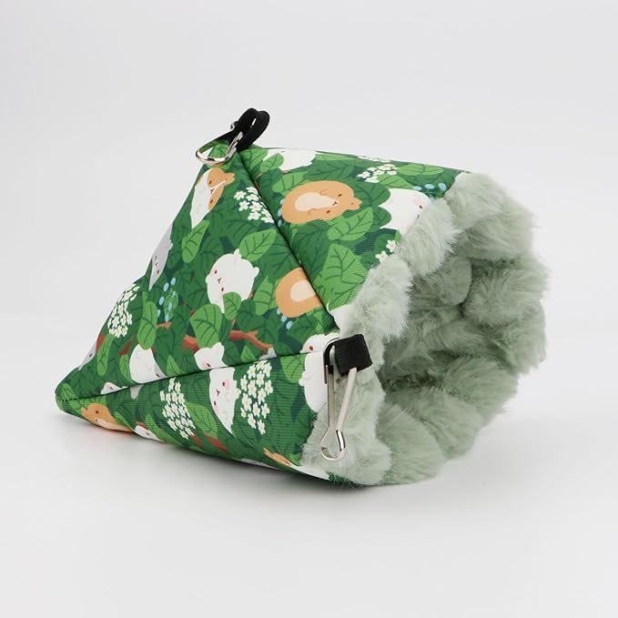 Wontee Bird Nest House Winter Warm Hanging Hammock Bird Bed Snuggle Hut for Parakeets Budgies Caique Conures Cockatiels (Small, Green)