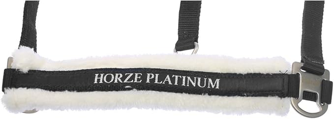HORZE Howard Soft Fleece Padded Adjustable Polyester Horse Halter - Black - Cob