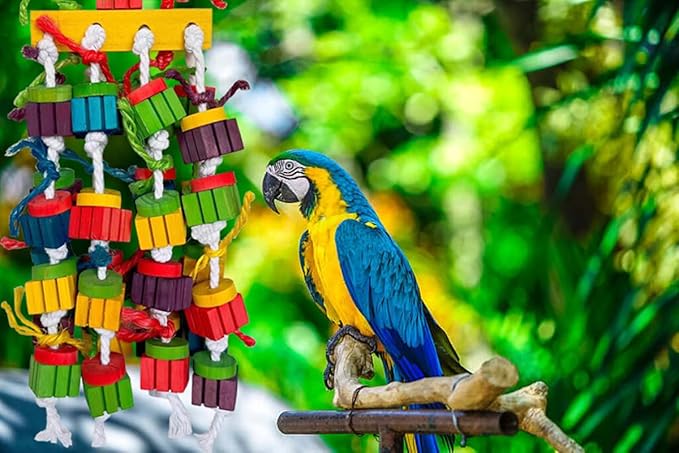 Large Bird Parrot Chewing Toys for Macaws, African Grey, Amazon Parrots, cokatoos (20 inch)