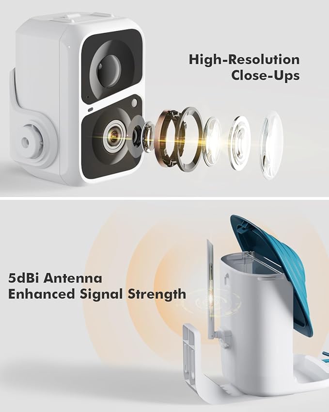 Dzees Smart Bird Feeder with Camera, Wildlife Feeder Camera Wireless Outdoor, AI Identify Bird Species, Auto Capture Videos, 2K HD with Solar Powered, Ideal Gift for Parents